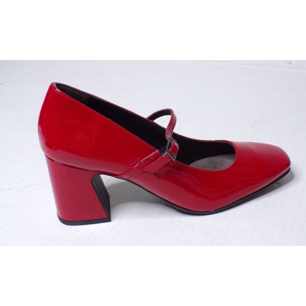 🆕PAUL GREEN Zoe Mary Jane Square Toe Pump Shoes 8 Red Patent - Picture 12 of 16